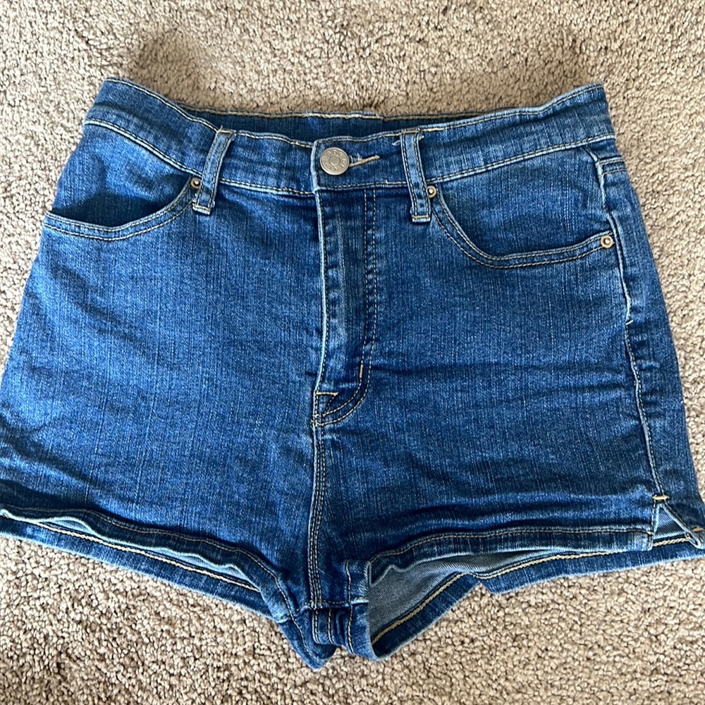 BDG Jeans Shorts 27W PINUP SUPER HIGH RISE, Blue Denim Urban Outfitters